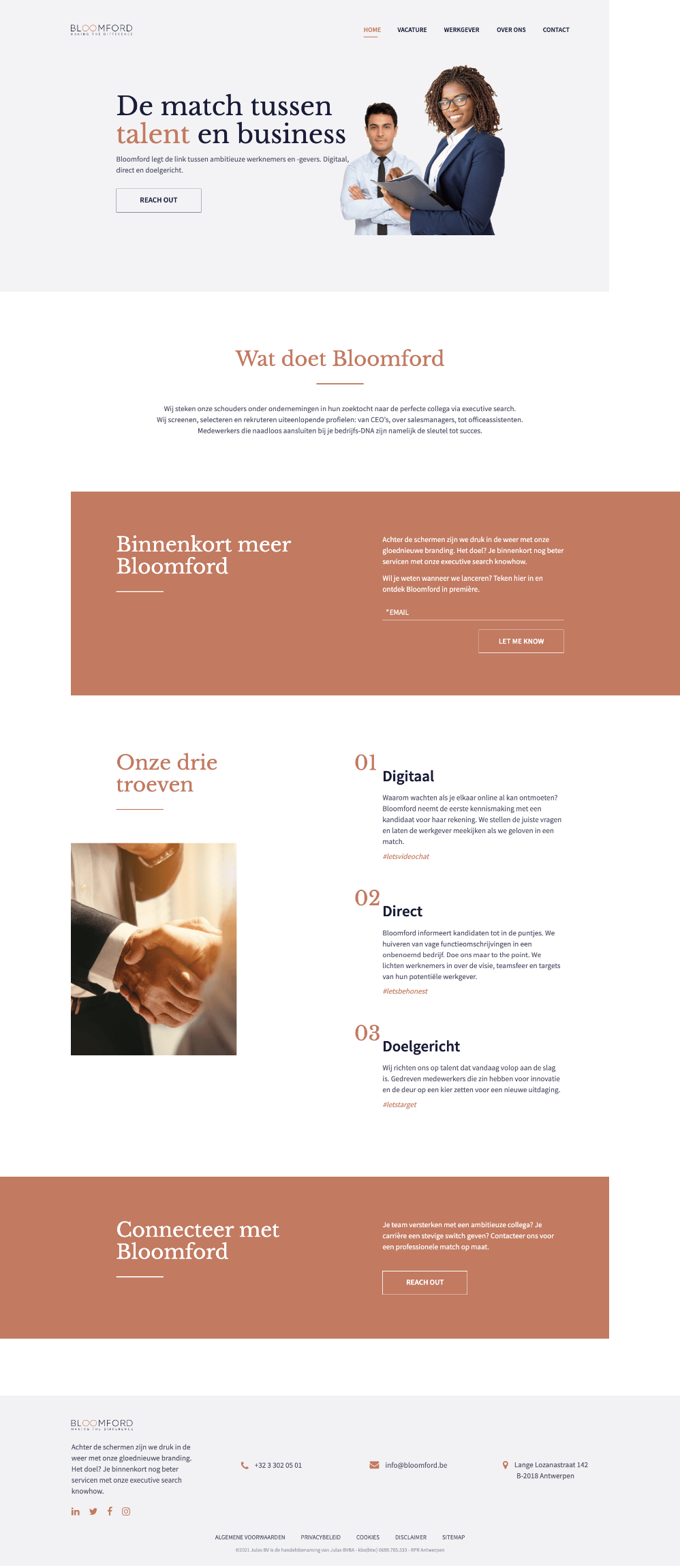 Bloomford hiring portal showing recruiter dashboard and candidate list